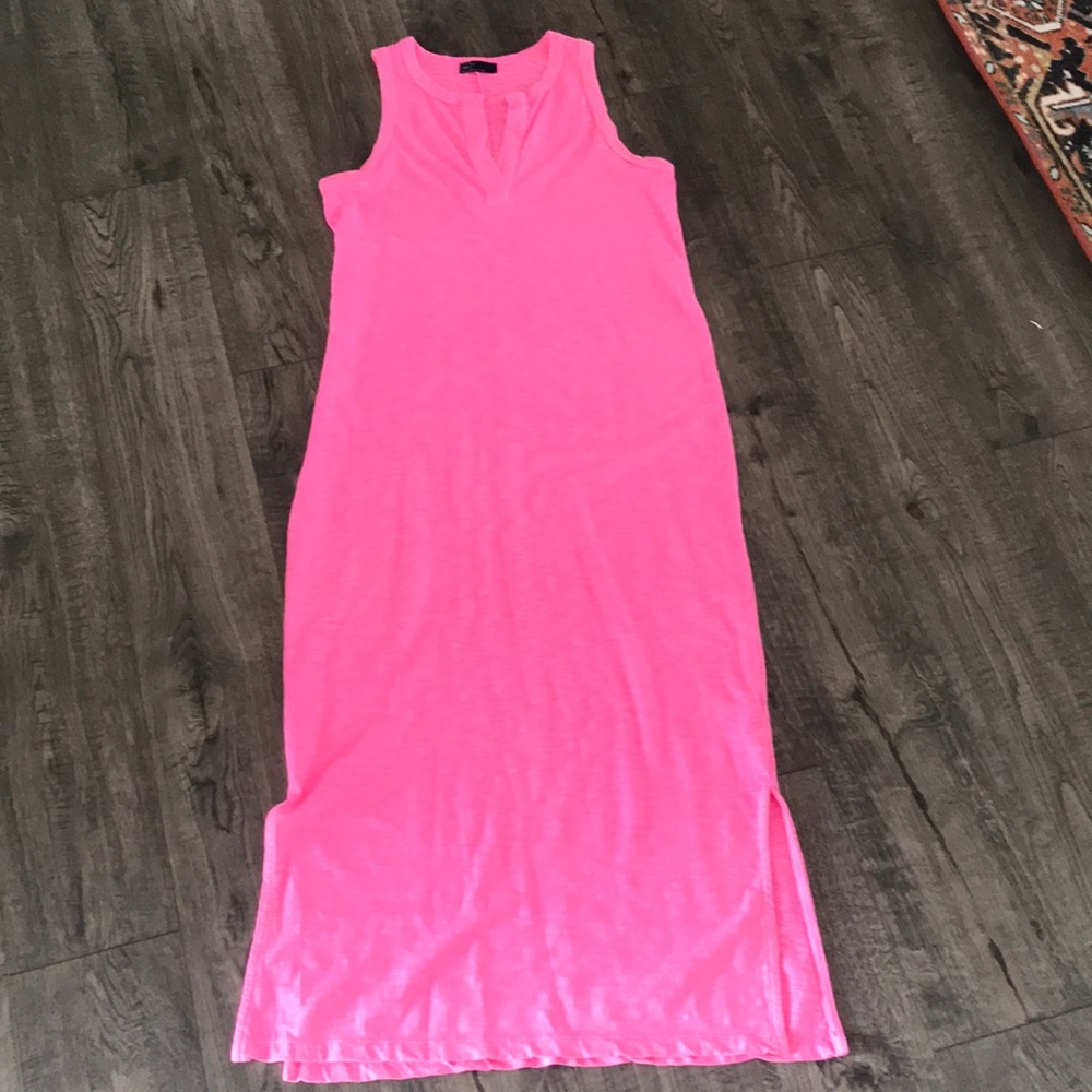 Neon pink maxi dress